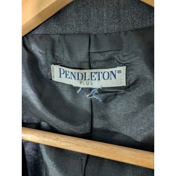 Pendleton Jacket Women Plus 22W 3XL Gray Virgin Wool Button Up Blazer Classy 127 - Picture 3 of 9